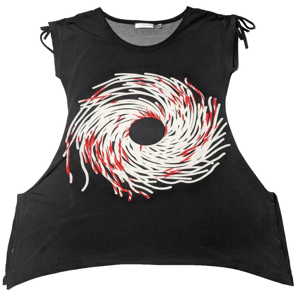 PATRIZIA LUCA MILANOโ Black Abstract Artsy Tunic Blouse -Women Small